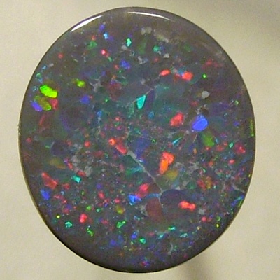 SOLID BLACK OPAL Even pattern with sparkles of red, purple and green