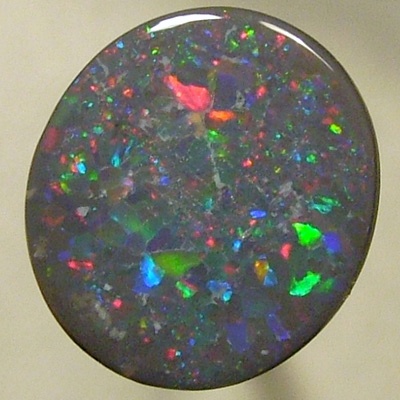 SOLID BLACK OPAL Even pattern with sparkles of red, purple and green